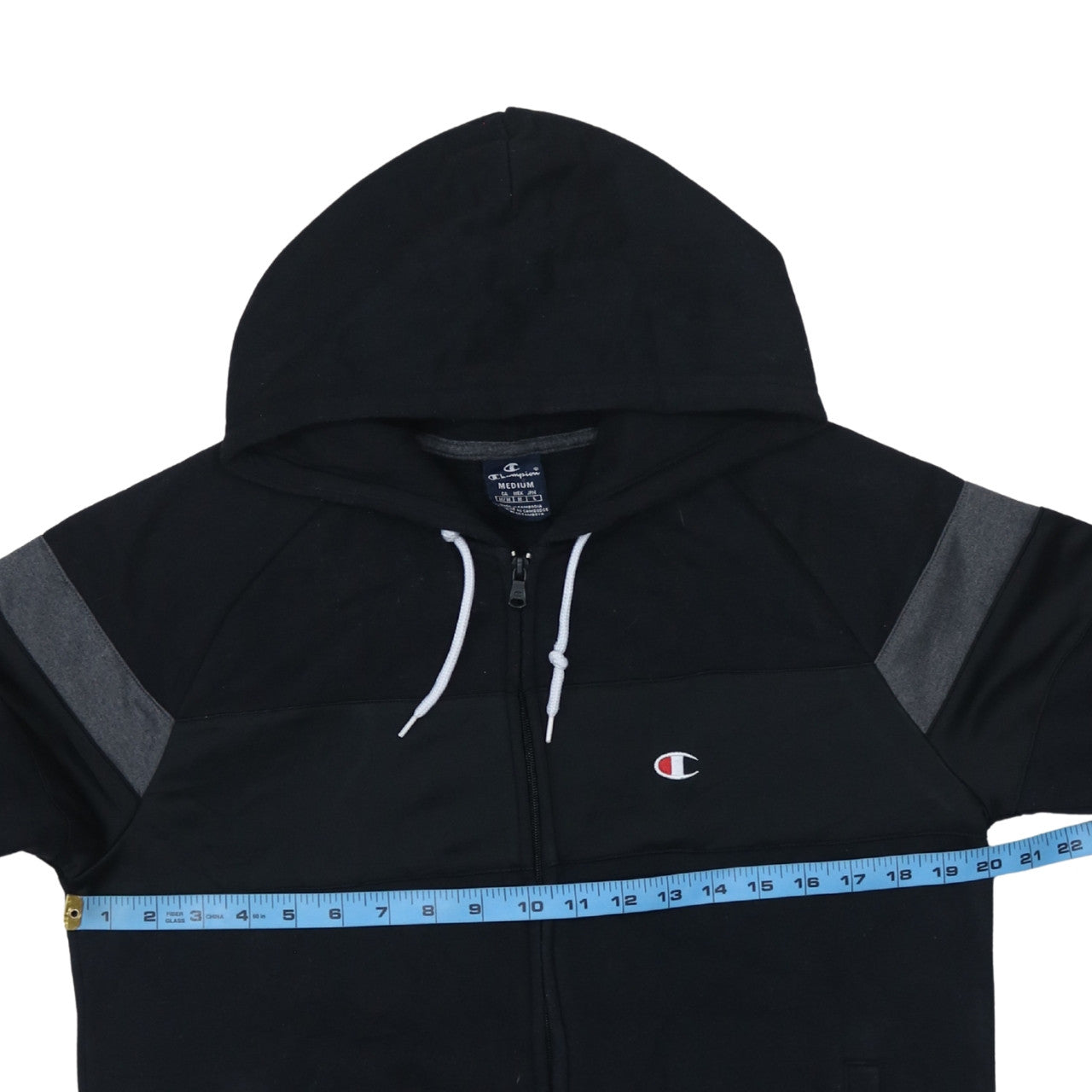 Mens UK Size M Champion Black Full Zip Hoodie