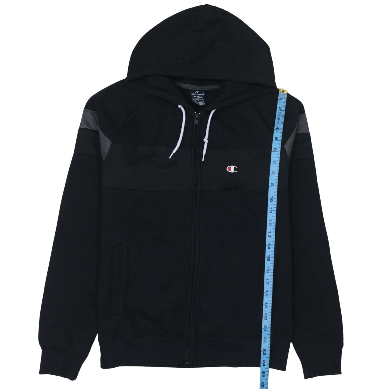 Mens UK Size M Champion Black Full Zip Hoodie