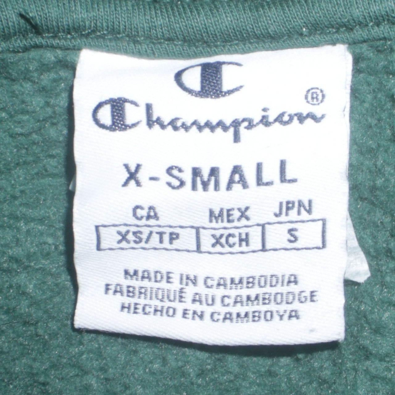 Womens UK Size XS Champion Green Pullover Hoodie