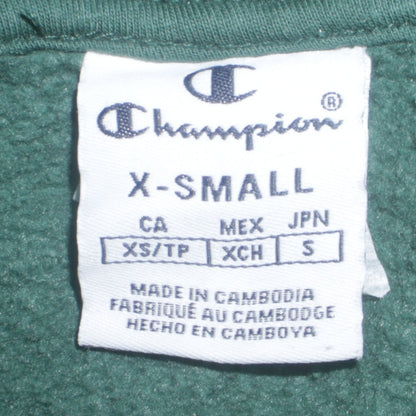Womens UK Size XS Champion Green Pullover Hoodie