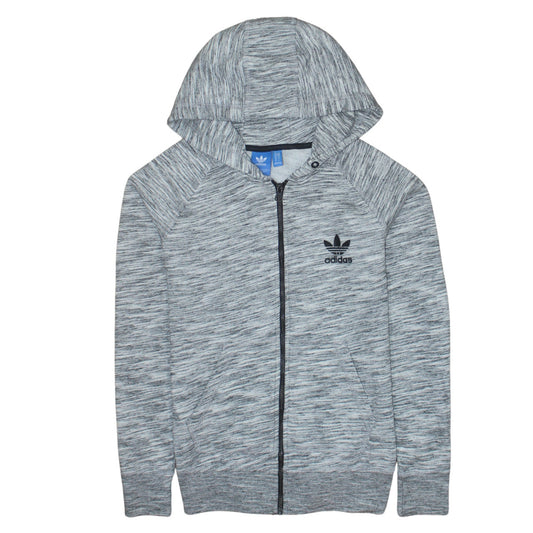 Womens UK Size 10 adidas Grey Full Zip Hoodie