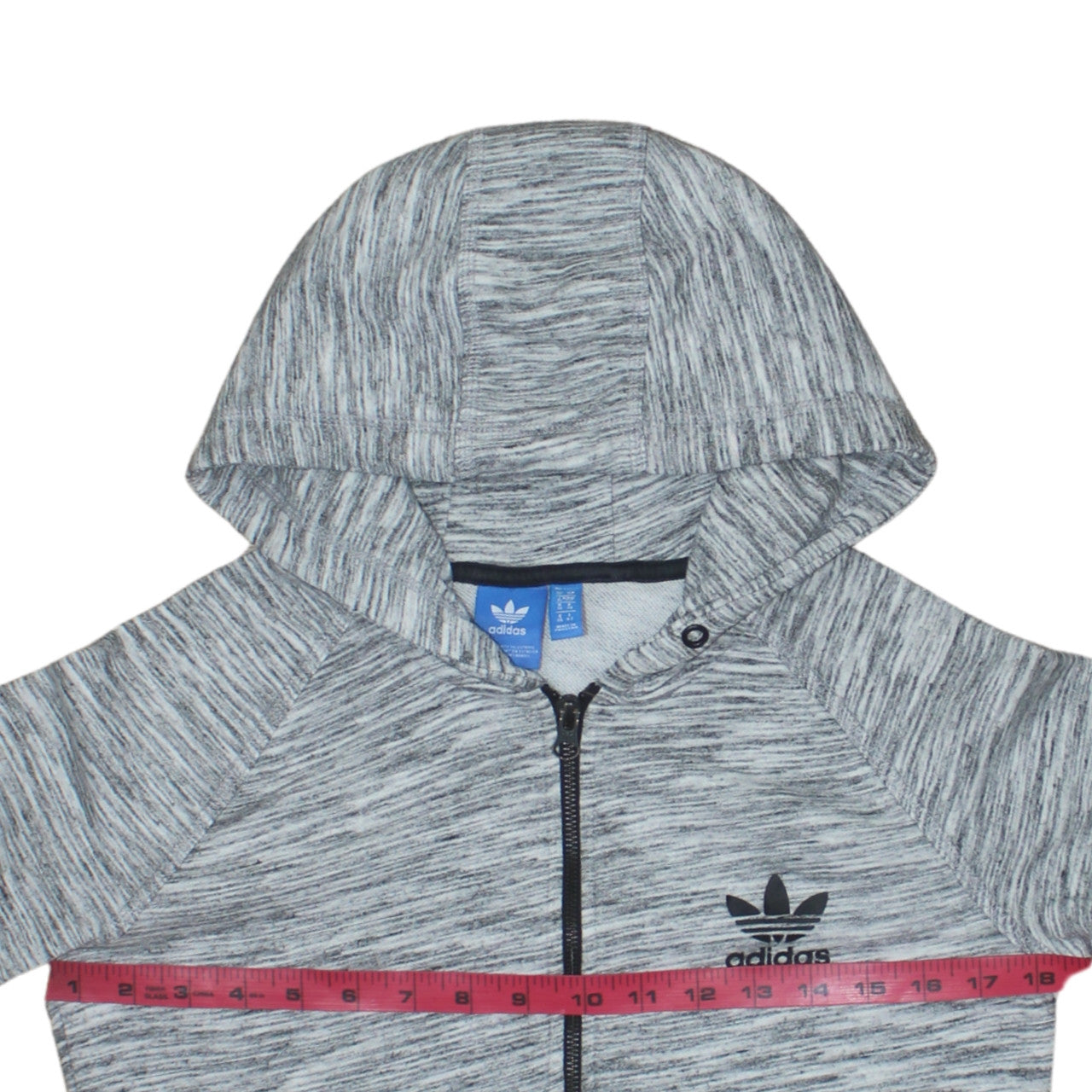 Womens UK Size 10 adidas Grey Full Zip Hoodie