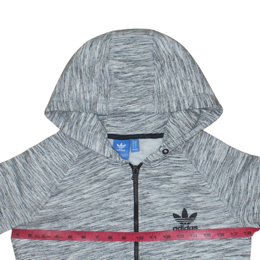Womens UK Size 10 adidas Grey Full Zip Hoodie