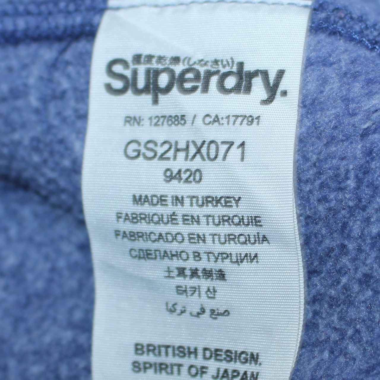 Womens UK Size S Superdry Blue Pullover Hoodie
