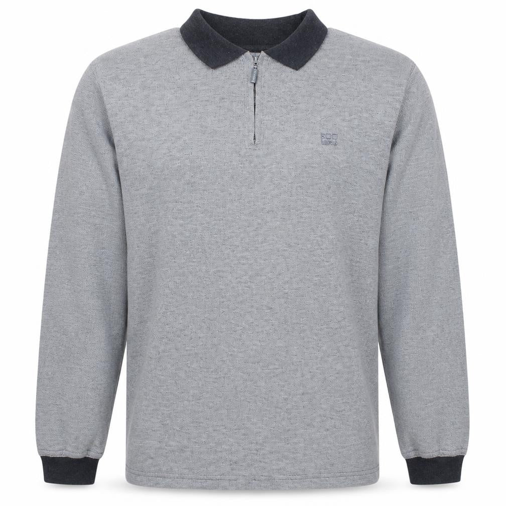 Mens UK Size L BRICE Grey Henley Sweatshirt