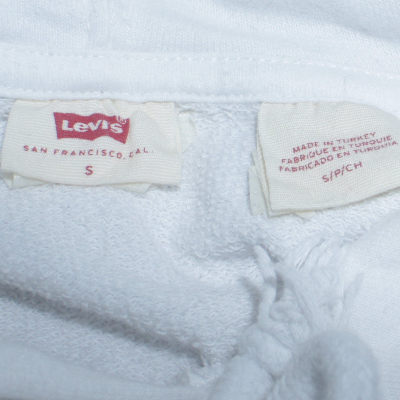 Mens UK Size S Levi's White Pullover Hoodie