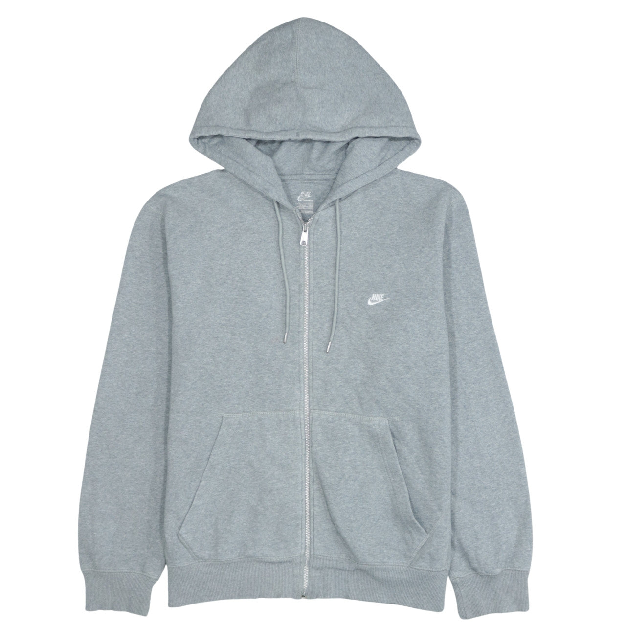 Mens UK Size L Nike Grey Full Zip Hoodie