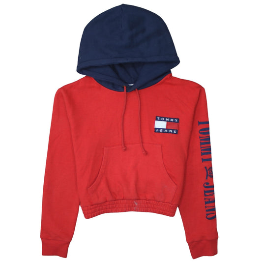 Womens UK Size M Tommy Jeans Red Pullover Hoodie