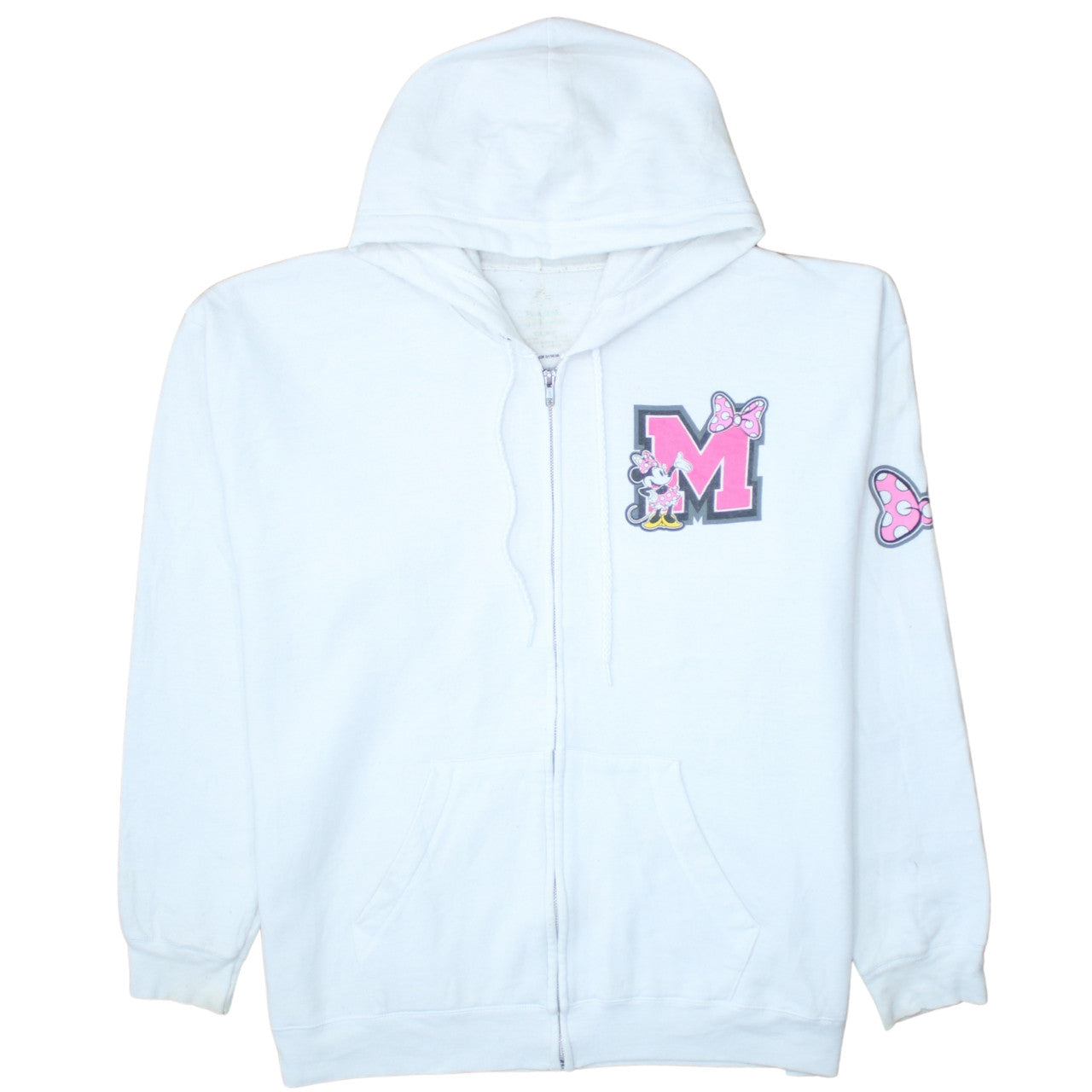 Womens UK Size XL Hanes White Full Zip Hoodie