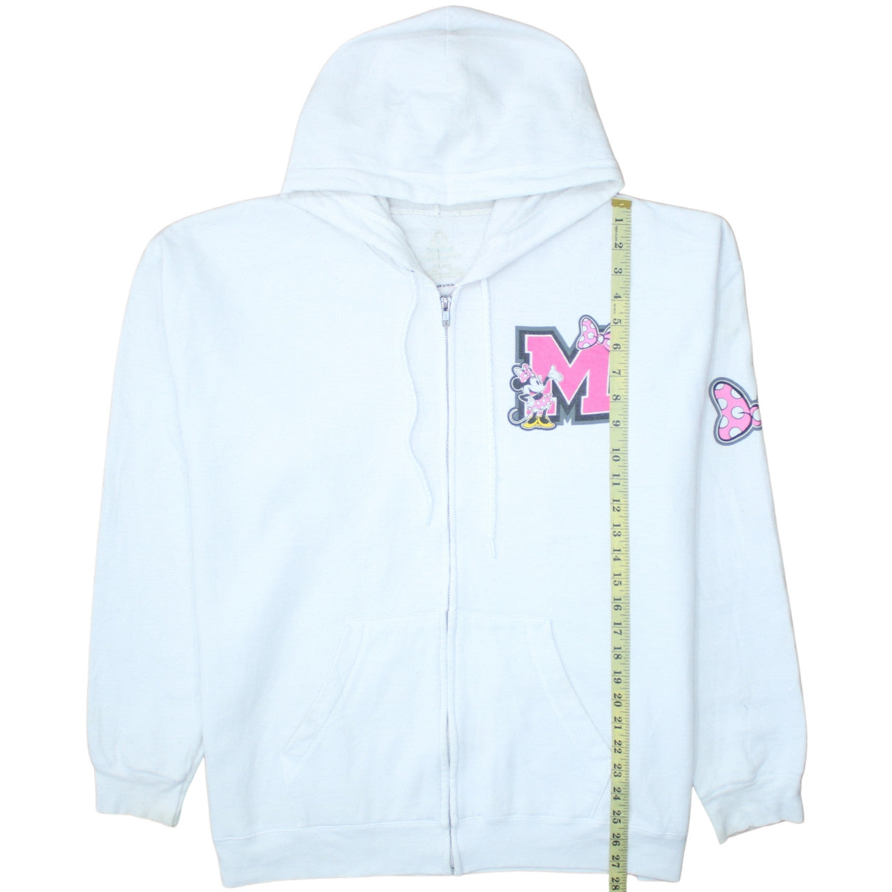 Womens UK Size XL Hanes White Full Zip Hoodie