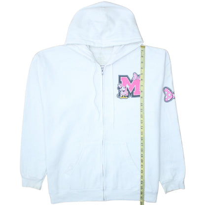 Womens UK Size XL Hanes White Full Zip Hoodie