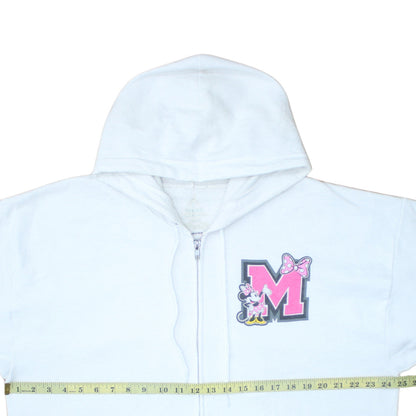Womens UK Size XL Hanes White Full Zip Hoodie