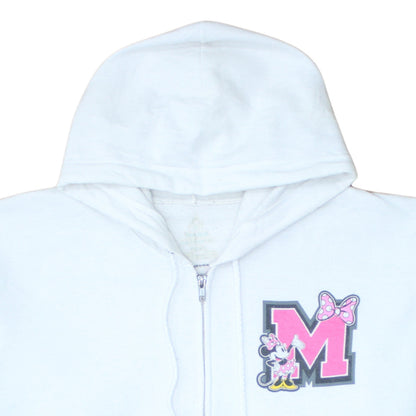 Womens UK Size XL Hanes White Full Zip Hoodie