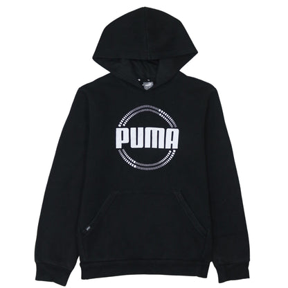 Puma Boys Black Pullover Hoodie 13-14 Years Fleece Hooded Sweatshirt