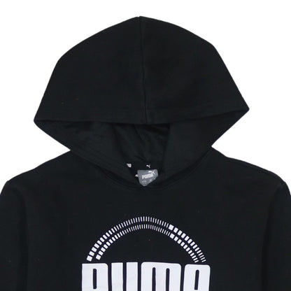 Puma Boys Black Pullover Hoodie 13-14 Years Fleece Hooded Sweatshirt