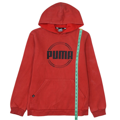 Puma Boys Red Pullover Hoodie 15-16 Years Fleece Graphic Print Sweatshirt