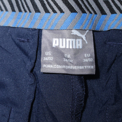 Puma Men's Blue Chino Trousers 36x32 Straight Fit Cotton Blend