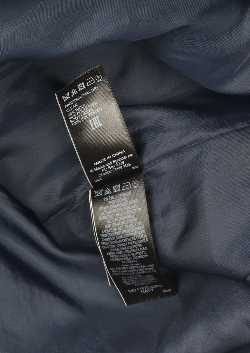 Womens UK Size 14 Marks and Spencer Blue Overcoat