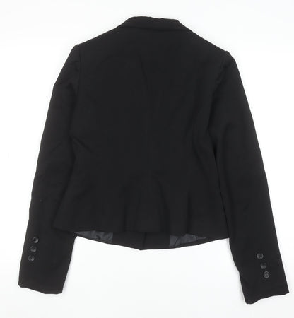 Jane Norman Women Black Blazer Size 12 Slim Fit Business Jacket