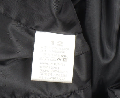 Jane Norman Women Black Blazer Size 12 Slim Fit Business Jacket