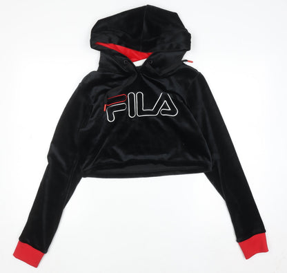 Womens UK Size M FILA Black Pullover Hoodie