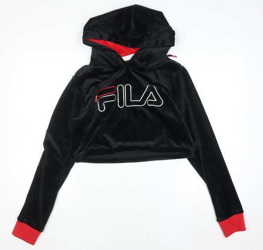 Womens UK Size M FILA Black Pullover Hoodie