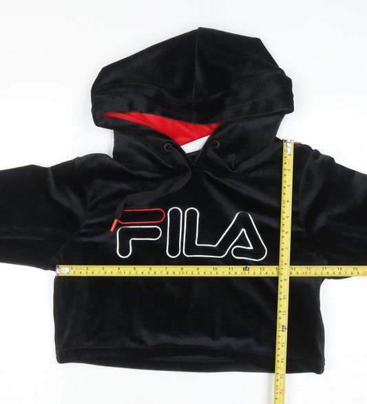 Womens UK Size M FILA Black Pullover Hoodie