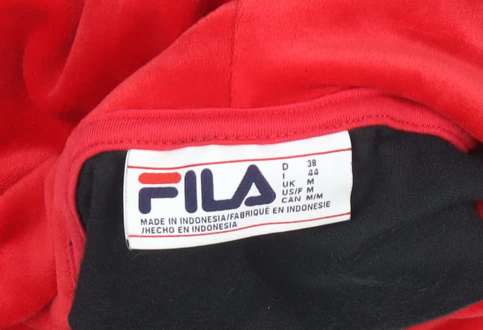 Womens UK Size M FILA Black Pullover Hoodie