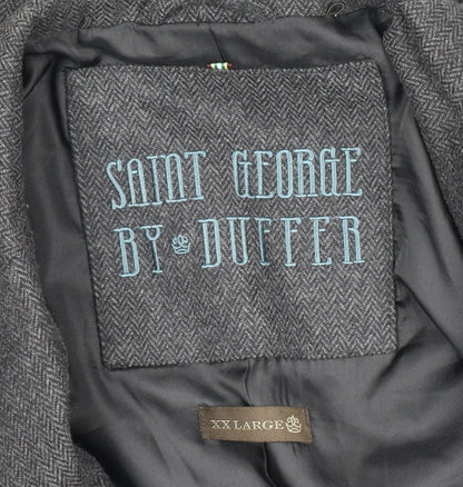 Mens UK Size 2XL Saint George by Duffer Grey Overcoat