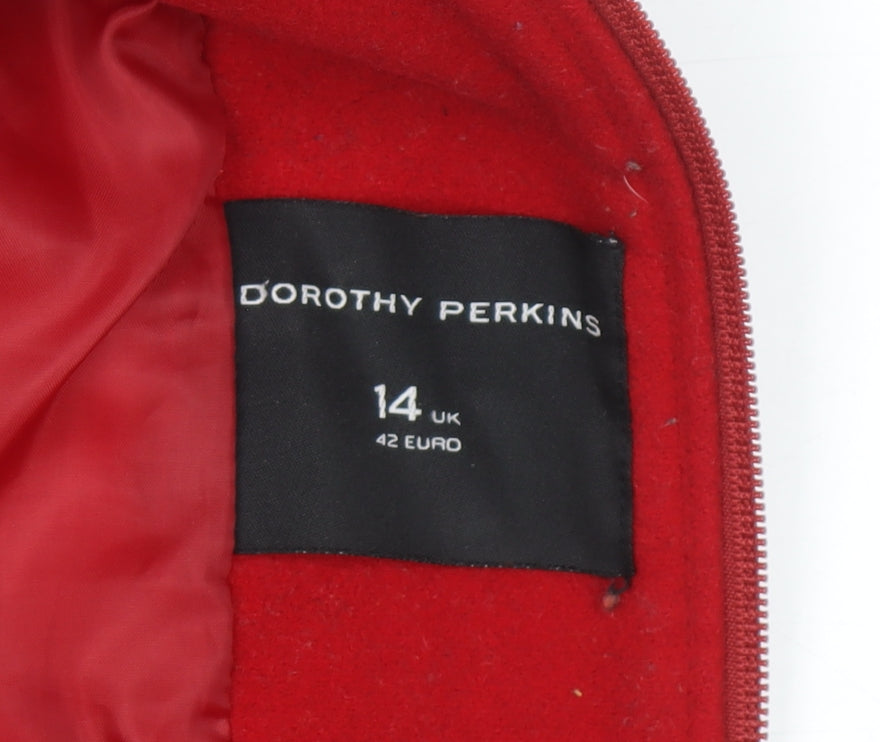 Womens UK Size 14 Dorothy Perkins Red Parka Coat