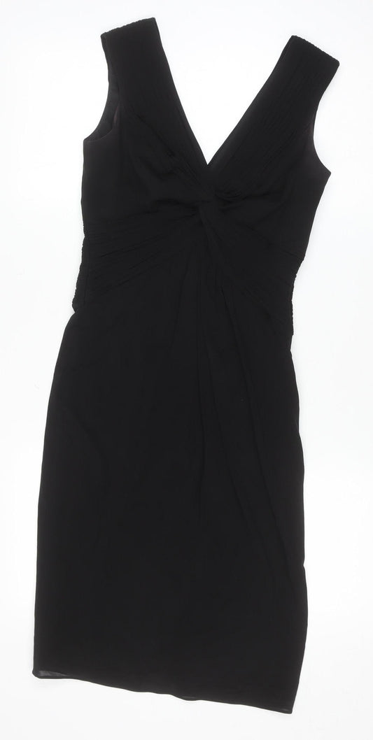 Coast Women’s Black Size 8 V-Neck Sleeveless Sheath Cocktail Dress