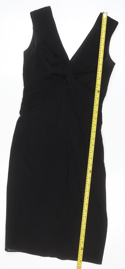 Coast Women’s Black Size 8 V-Neck Sleeveless Sheath Cocktail Dress