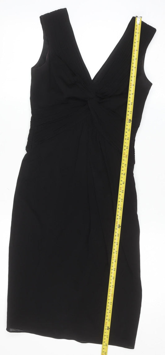 Coast Women’s Black Size 8 V-Neck Sleeveless Sheath Cocktail Dress