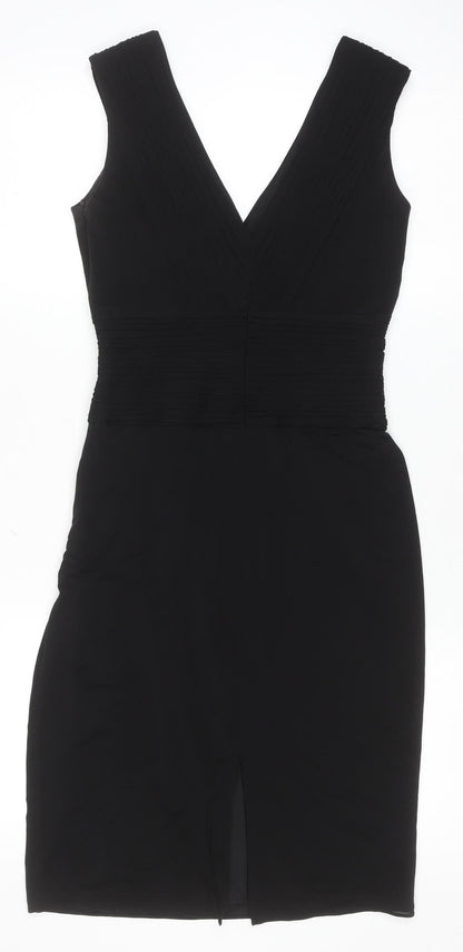 Coast Women’s Black Size 8 V-Neck Sleeveless Sheath Cocktail Dress