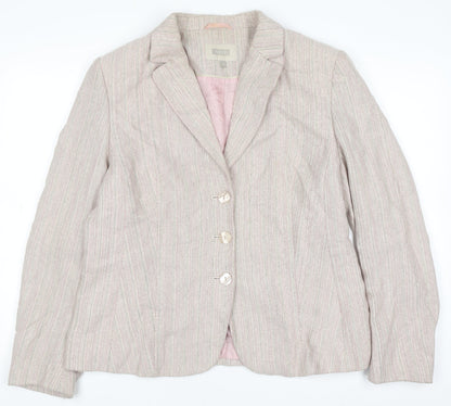 Next Women's Beige Wool Blend Blazer Jacket Size 20