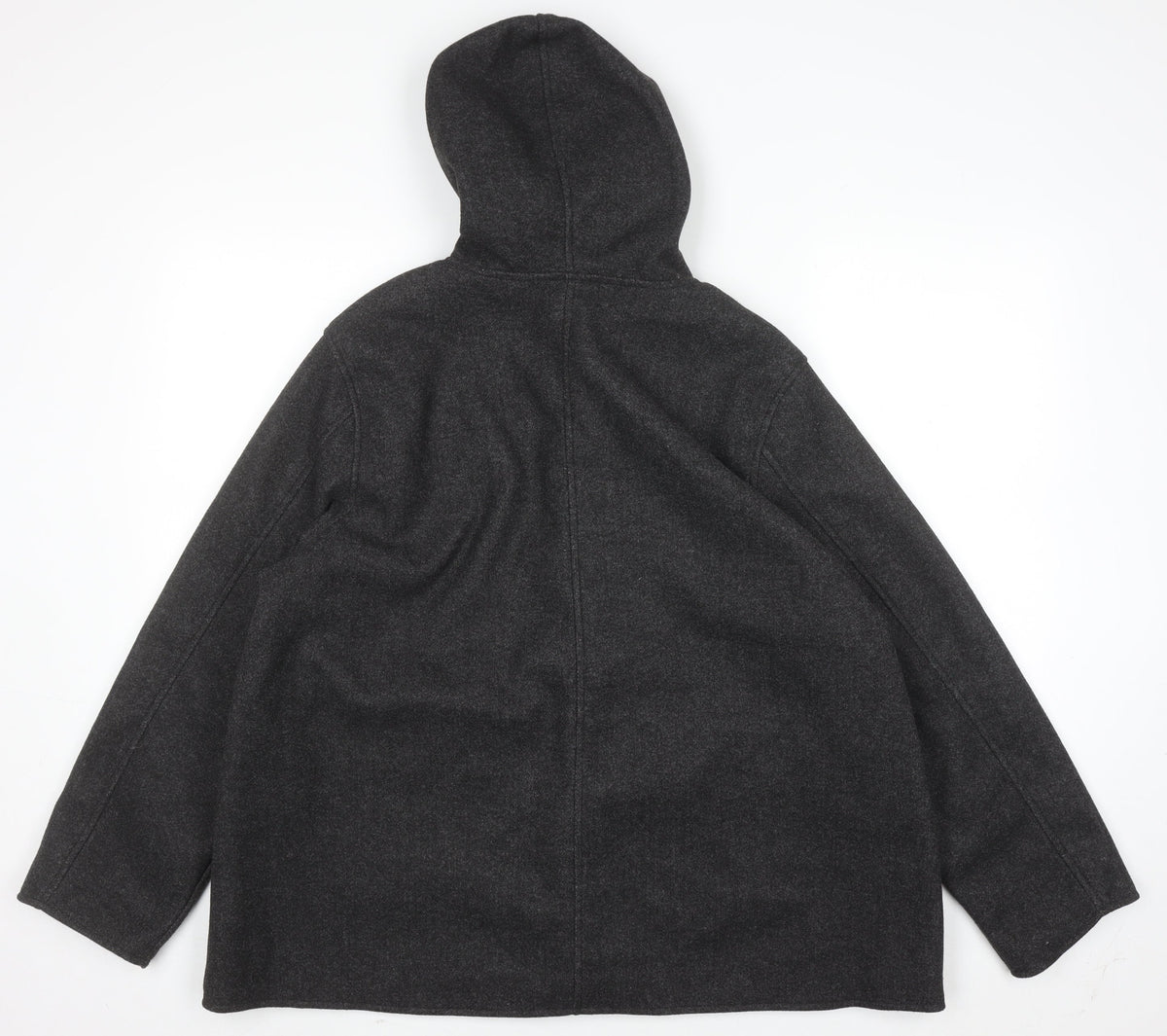 Encuentro Men's Grey Hooded Toggle Mid-Length Coat Size 44