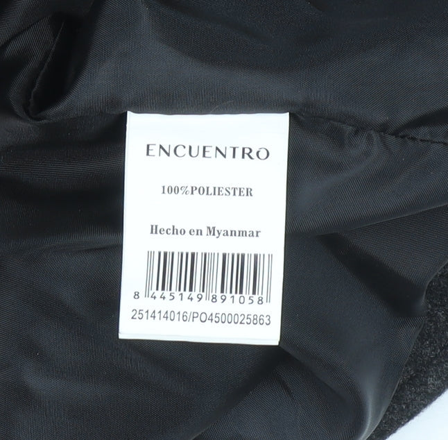 Encuentro Men's Grey Hooded Toggle Mid-Length Coat Size 44