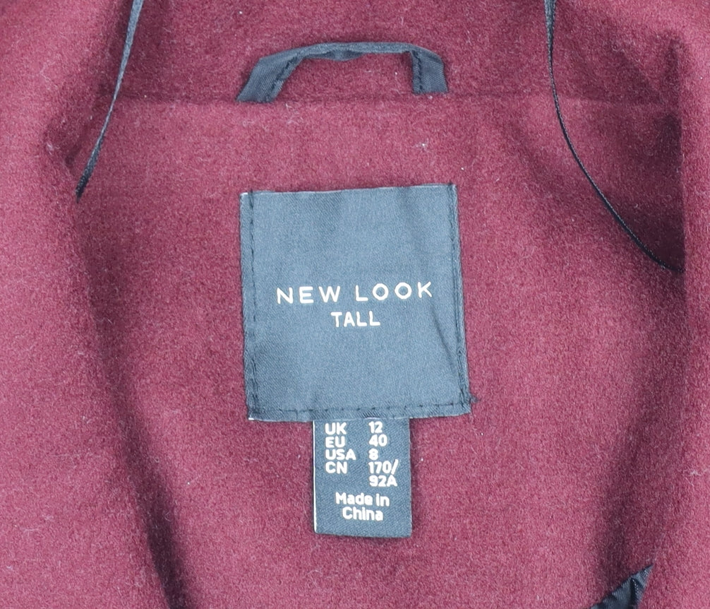 Womens UK Size 12 New Look Red Overcoat