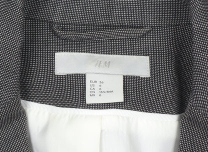 H&M Women Grey Blazer Jacket Size 8 Slim Fit Business Workwear