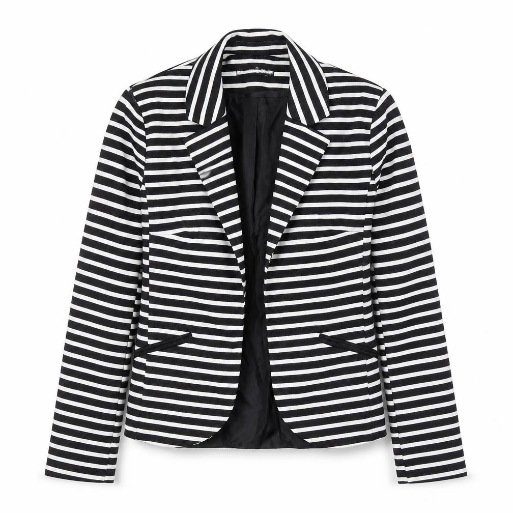 Atmosphere Women’s Black White Striped Blazer Size 10