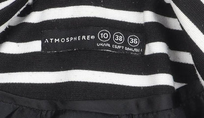 Atmosphere Women’s Black White Striped Blazer Size 10