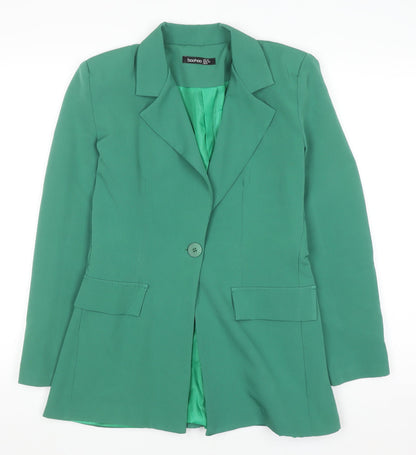 Boohoo Women’s Green Long Sleeve Blazer Jacket UK 12