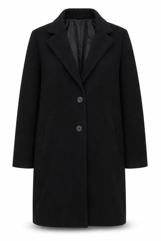 Womens UK Size L Zara Black Overcoat