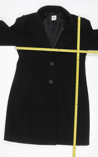 Womens UK Size L Zara Black Overcoat