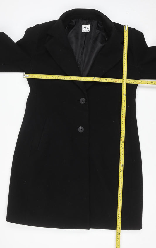 Womens UK Size L Zara Black Overcoat