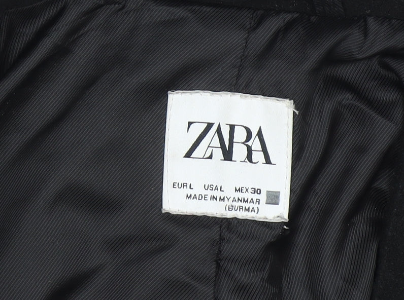 Womens UK Size L Zara Black Overcoat