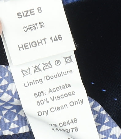Teenss UK Size 8 1880 Club Regular Blue Blazer