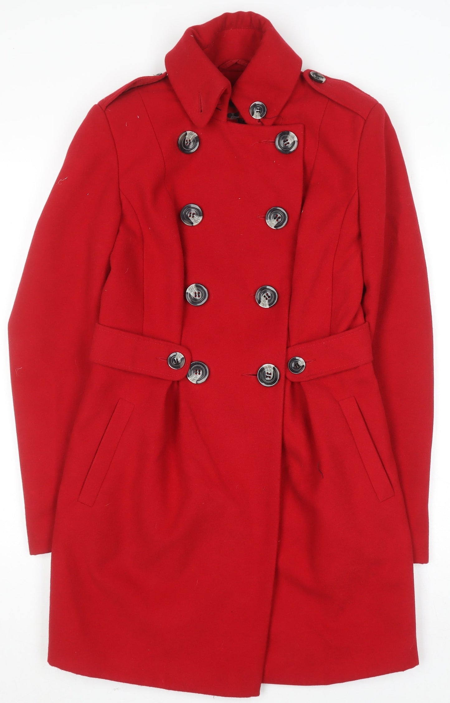 Womens UK Size 6 NEXT Red Pea Coat