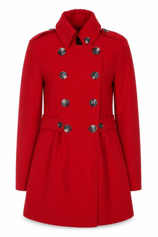 Womens UK Size 6 NEXT Red Pea Coat