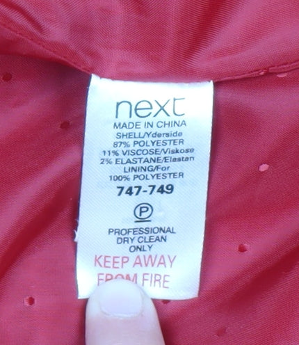 Womens UK Size 6 NEXT Red Pea Coat